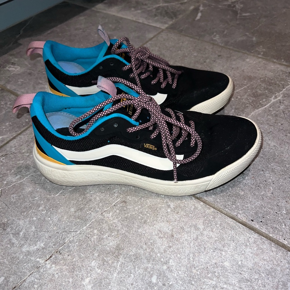Size 8W Multi Colored Vans Tennis Shoes